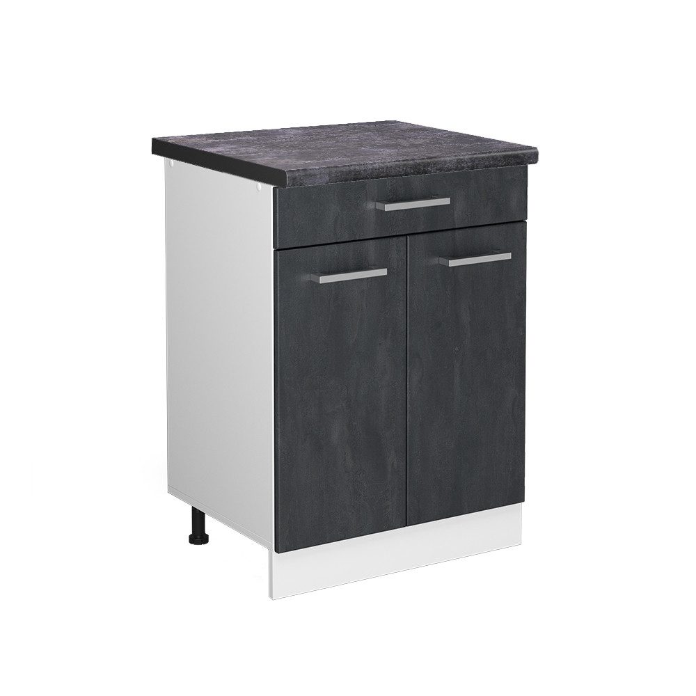 Vicco Unterschrank R-Line, Schwarz Beton/Weiß, 60 günstig online kaufen