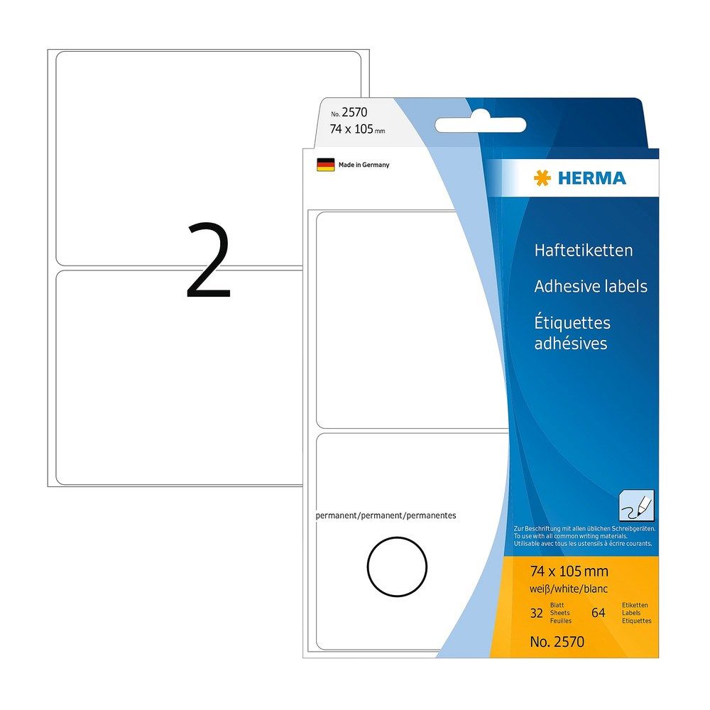 Herlitz Etiketten, größe