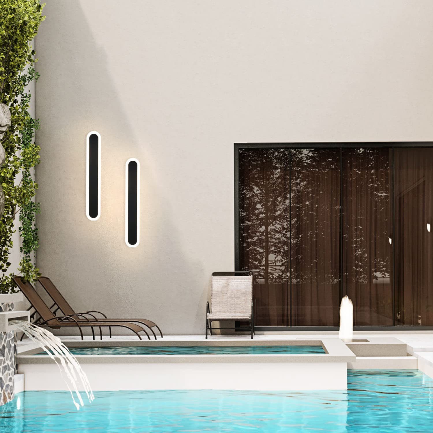 Nettlife LED Wandleuchte Modern Außenlampe 3000K aus Acryl Innen Outdoor, L günstig online kaufen