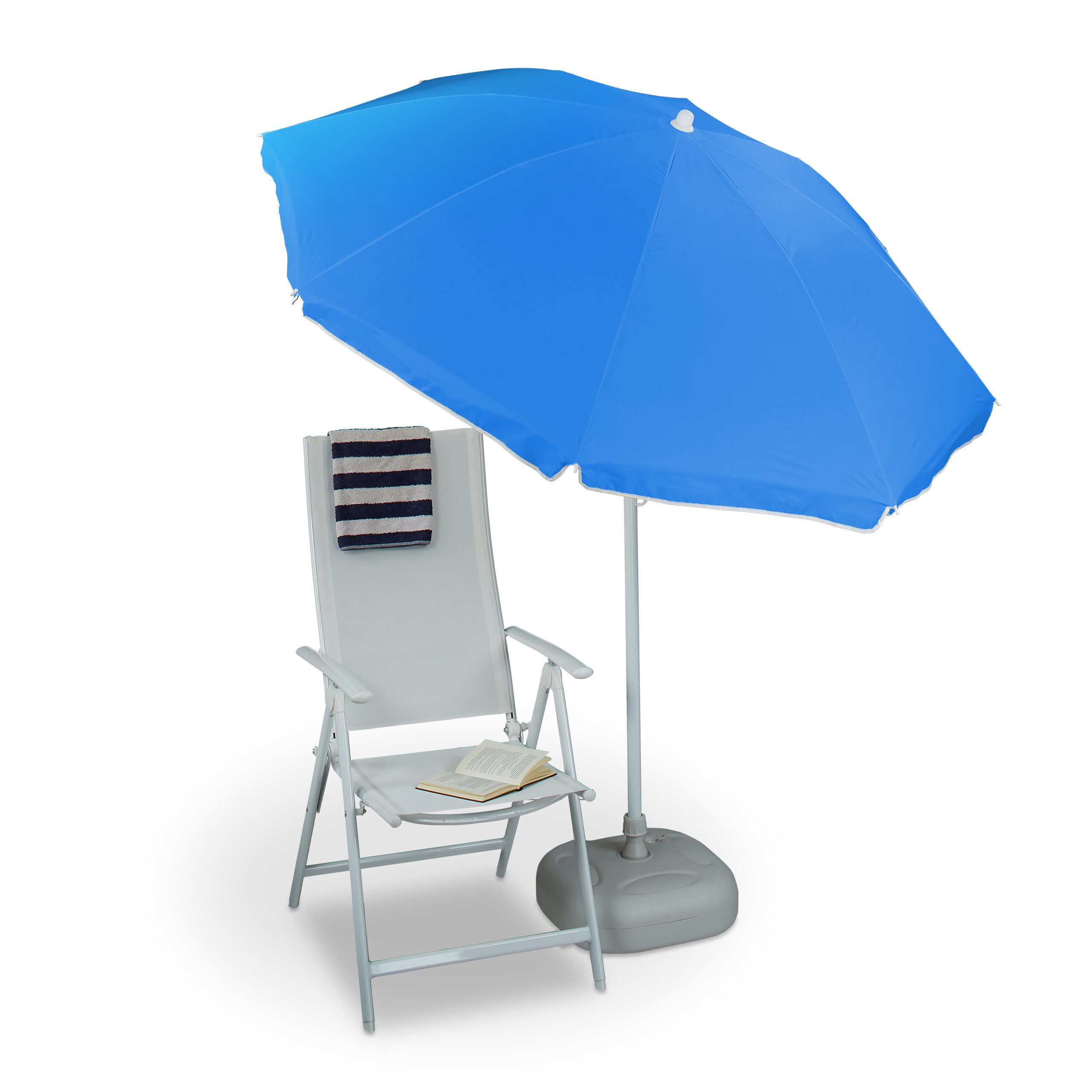 relaxdays Sonnenschirm 180 cm, Blau günstig online kaufen