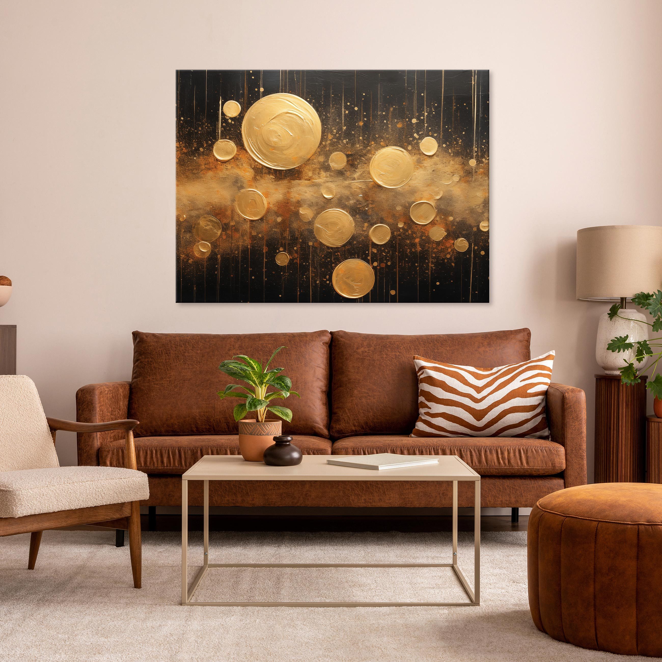Wallarena Leinwandbild Abstrakt Gold Schwarz Glamour günstig online kaufen