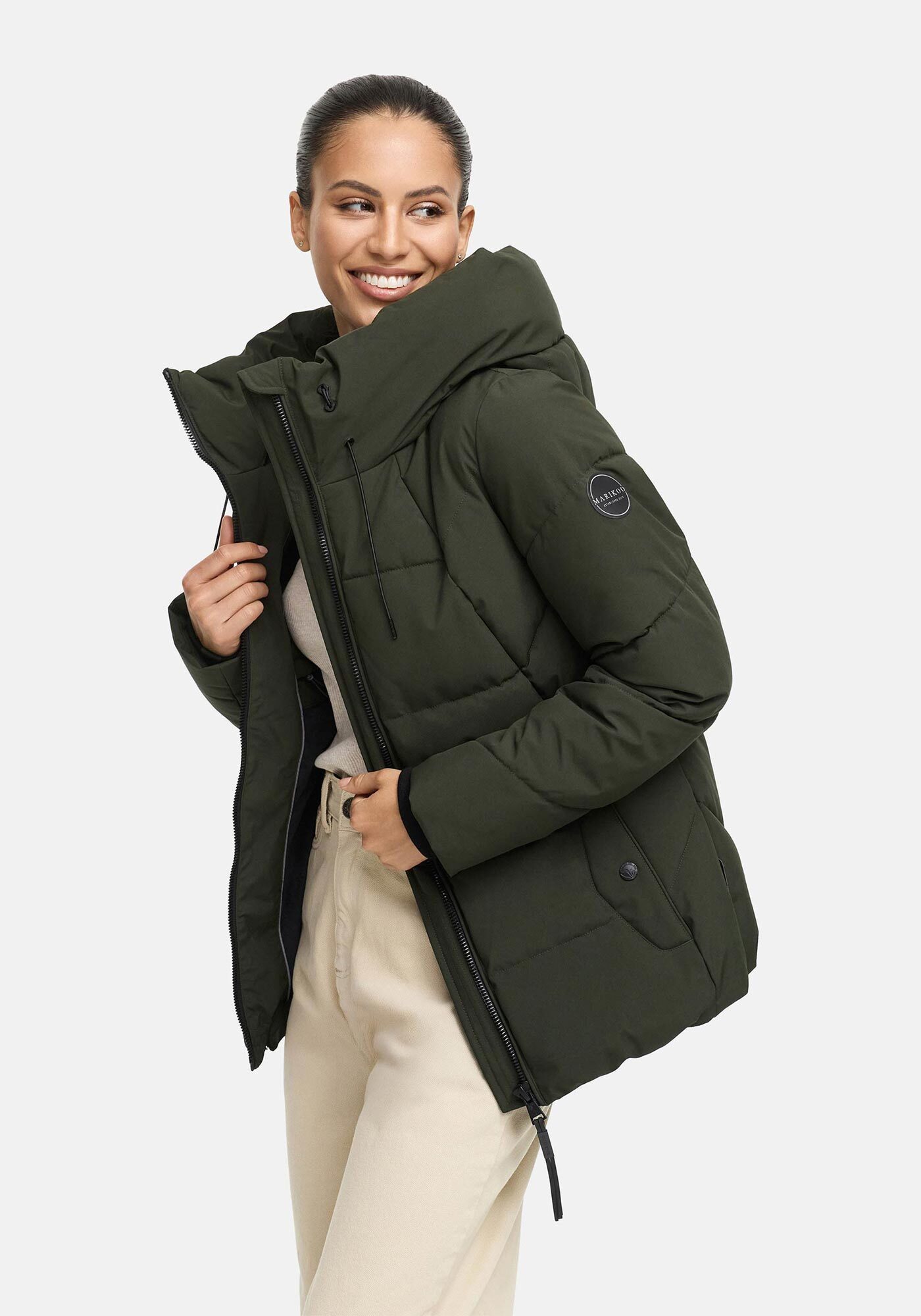 Marikoo Winterjacke Kuscheltatze mit wärmendem Innenfutter und extra hohem Kragen