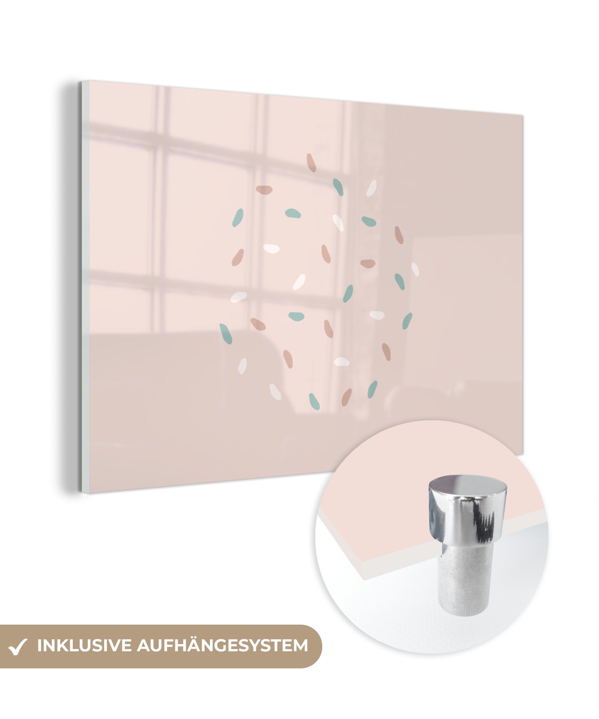 MuchoWow Acrylglasbild Sommer - Linie - Pastell, (1 St), Acrylglasbilder Wohnzimmer & Schlafzimmer