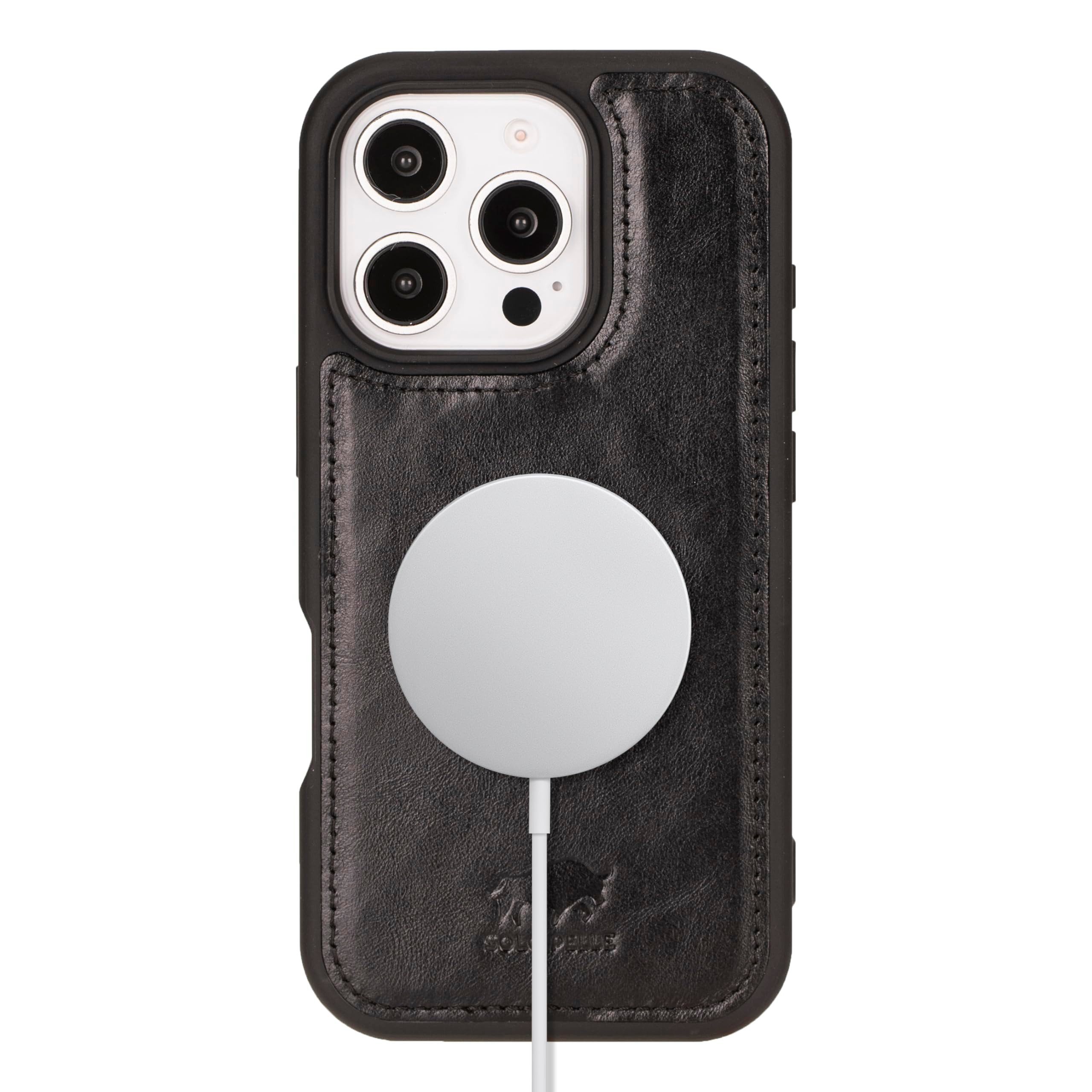 Solo Pelle Smartphonetasche Lederhülle für iPhone 16 Pro Max 6.9 Zoll Stanford Case Ledertasche