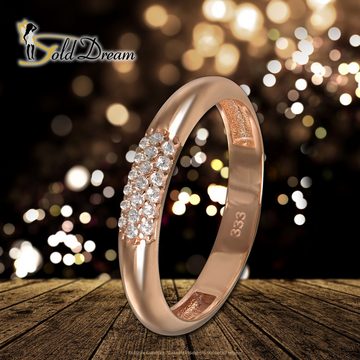 GoldDream Goldring GoldDream Gold Ring 3-reihig Zirkonia (Fingerring), Damen Ring 3-reihig Zirkonia, 58 (18,5), 333 Rosegold - 8 Karat, rose