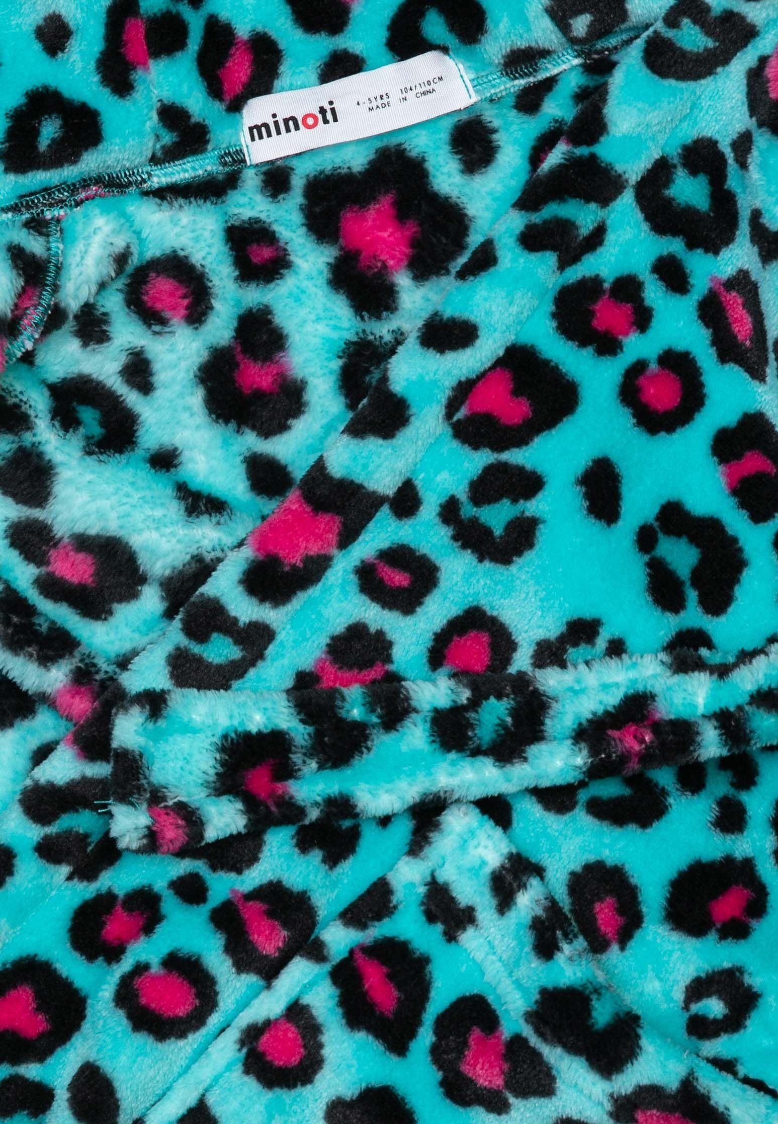 Blau Schlafrock (1y-14y) Leopardenmuster hellem Bademantel MINOTI mit