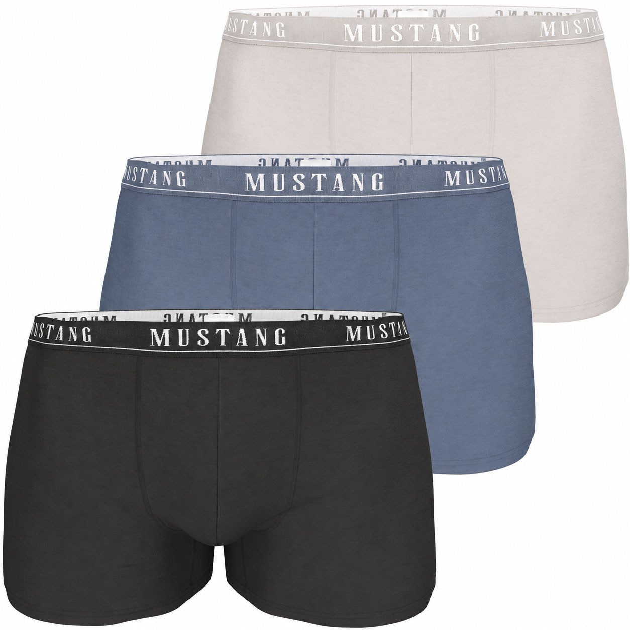 MUSTANG Retro Boxer MADDOX (Spar-Set, 3-St) enge Passform, perfekter Sitz, elastischer Bund, maximaler Komfort
