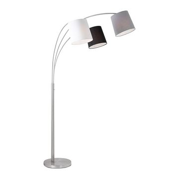 etc-shop LED Bogenlampe, Leuchtmittel nicht inklusive, Bogenlampe Wohnzimmer Stehlampe schwarz weiß grau
