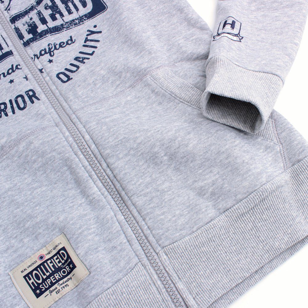 Hollifield Kapuzensweatjacke Sweatjacke Finnesota Hoodie Jacke mit Kapuze mit großem Frontdruck, gefütterte Kapuze mit Kordelzug