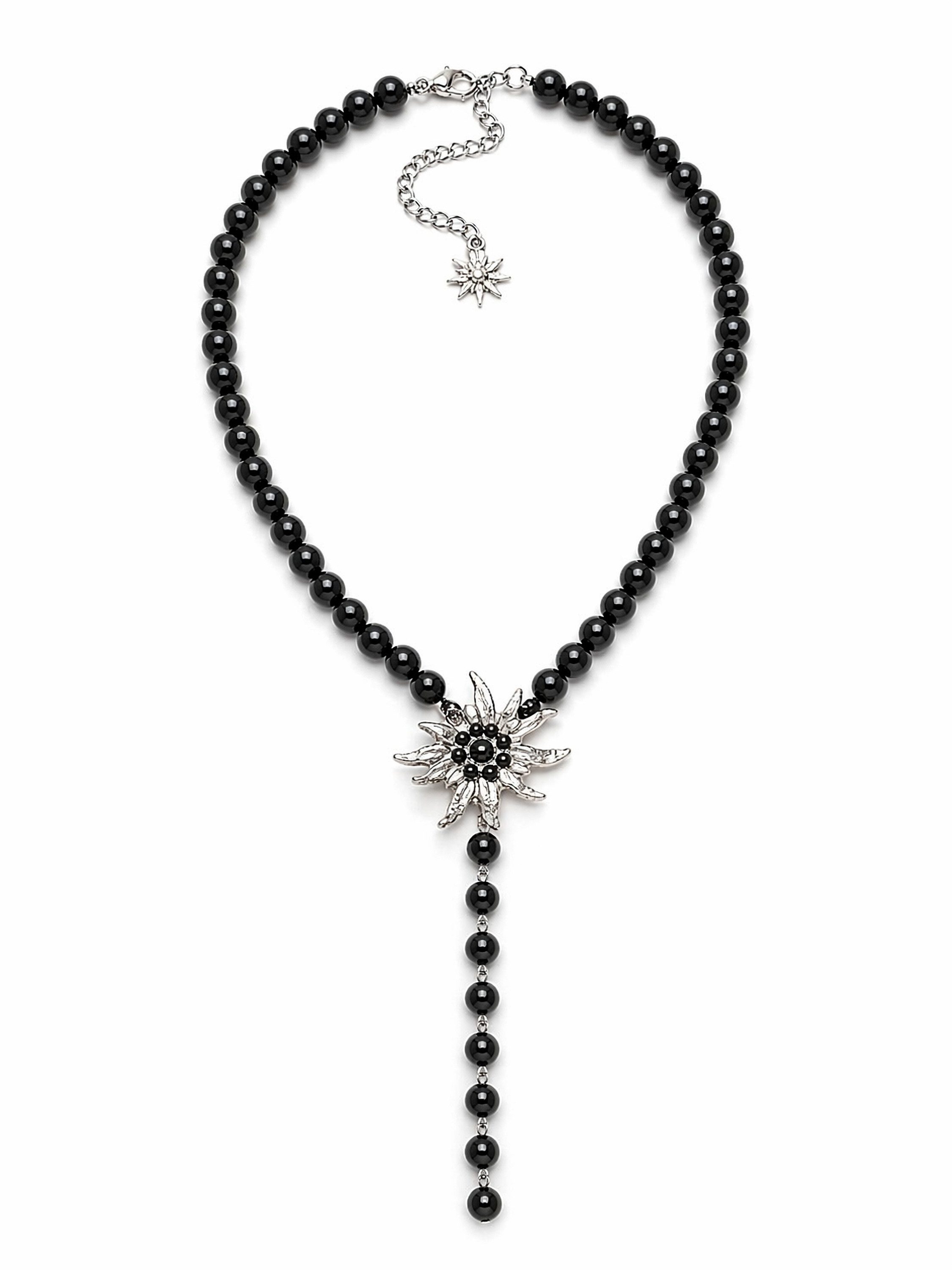 COLLEZIONE ALESSANDRO Kette mit Anhänger Alpenkette, Perlenkette mit Edelweiß
