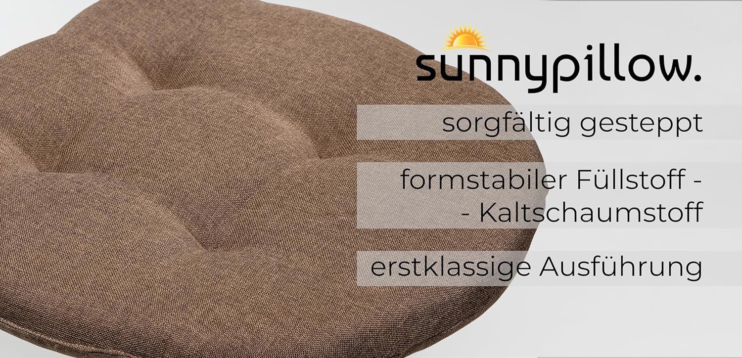 sunnypillow Stuhlkissen 4er Set Auflage 40x40 für Stühle, Bänke in Haus und Garten dick 5cm, Sitzkissen Sitzauflage Stuhlauflage Gartenkissen Esszimmerstuhl