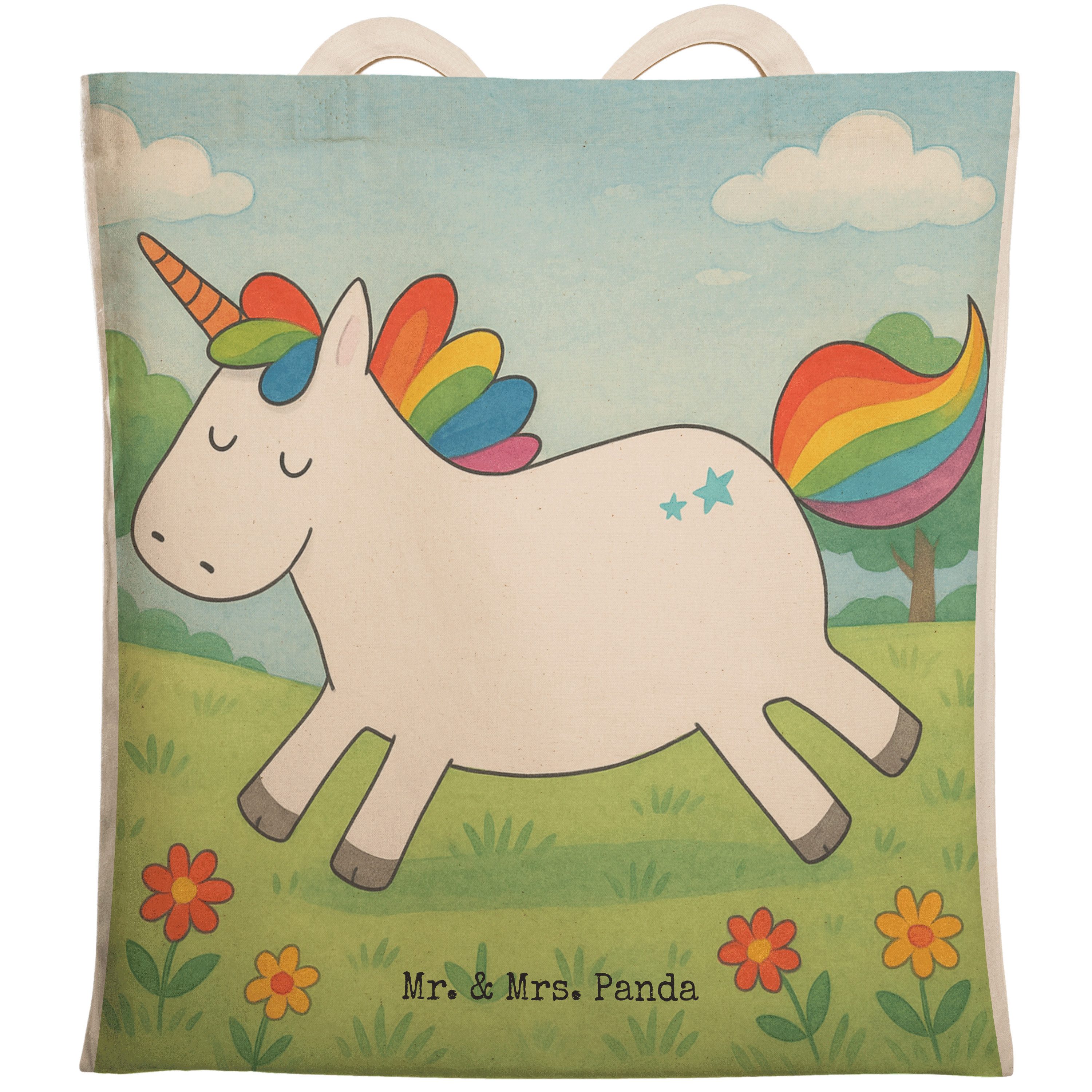 Tragetasche Einhorn Happy Design, Tote Bag, Weiß, Lachen, Tasche, Tragetasche, Ei