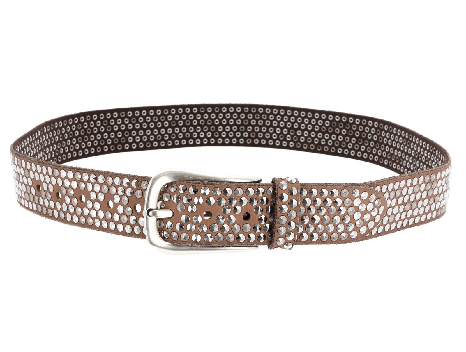 b.belt Ledergürtel Zoe Silver Stud Belt aus echtem Leder