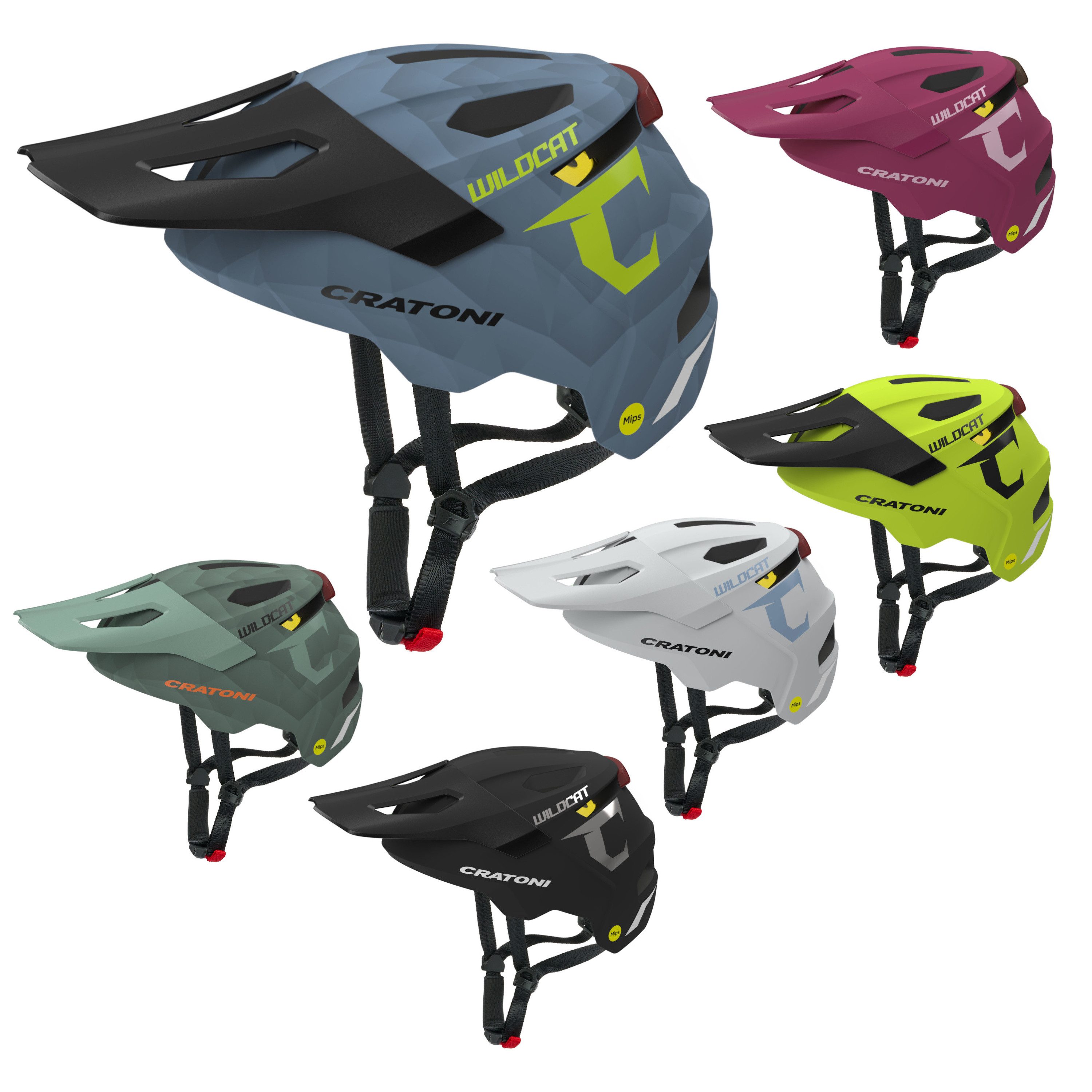 Cratoni Fahrradhelm Kinderhelm Wildcat MIPS MTB-Helm Allroundhelm für Kinder S/M 49-56 cm