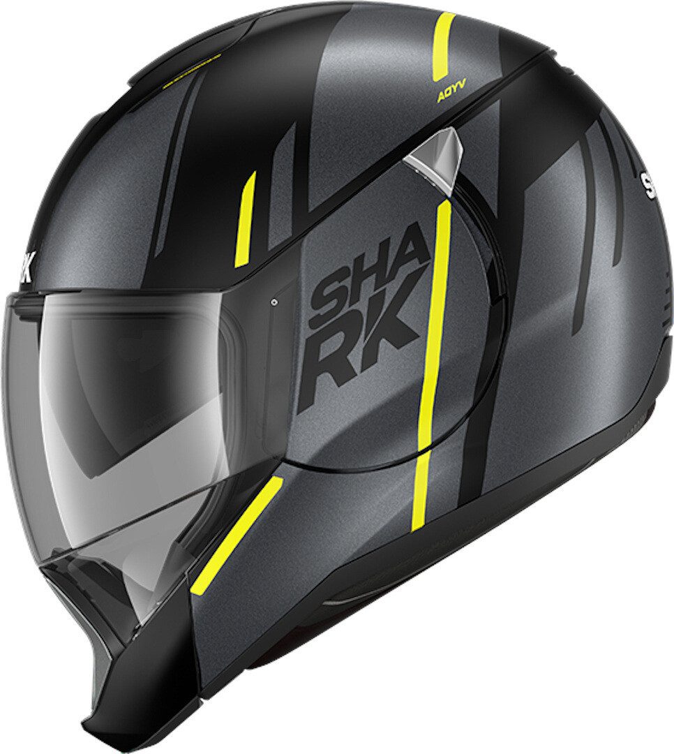 Shark Motorradhelm Evojet Vyda Mat Modular Helm, vorbereitet für Kommunikationssystem,integriertes Sonnenvisier