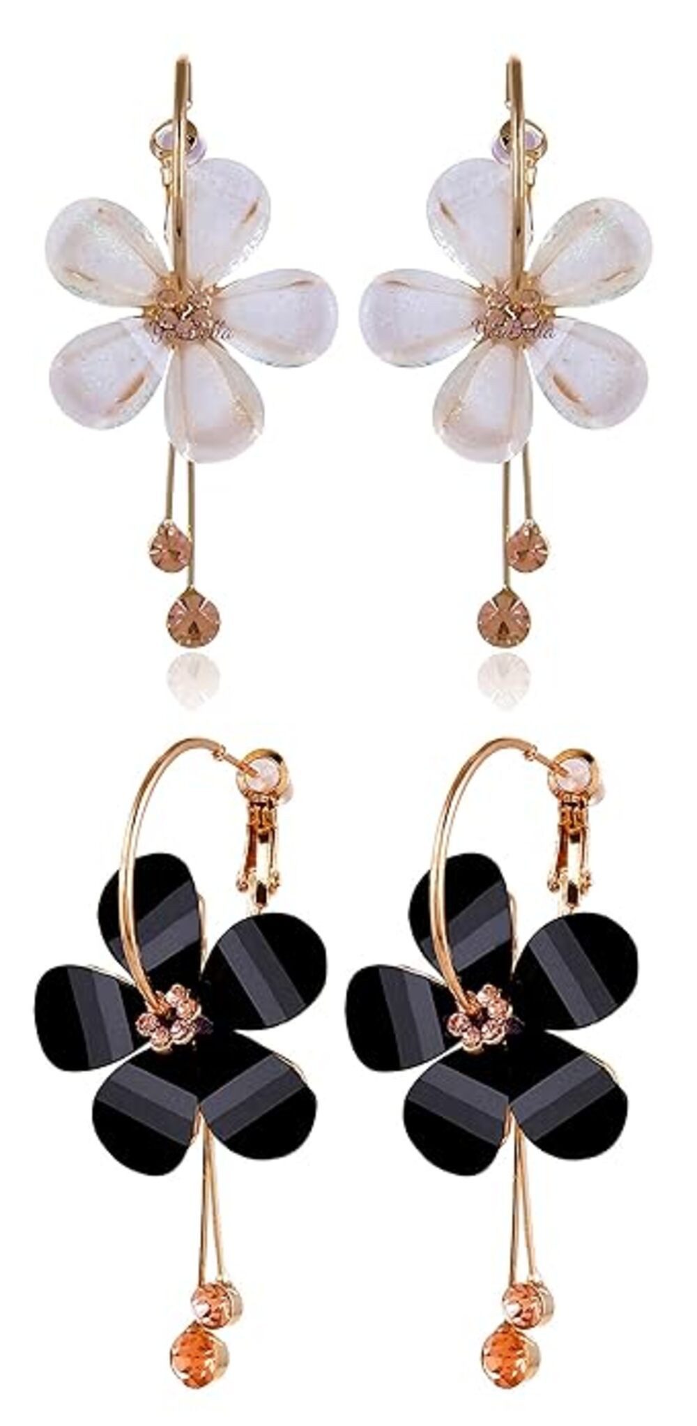 YouBella Ohrring-Set Florale Tropfenohrringe Goldplattiert für Damen (Set, Perfekt für besondere Anlässe und Bürokleidung), Modischer Kunstschmuck