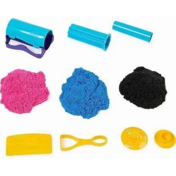 Spin Master Sandform-Set SPIN MASTER™ kinetischer Sand Slice N’ Surprise farbsortiert, (Set, 3-tlg., 3 faszinierende Farben und 7 kreative Werkzeuge), Mehrfarbig