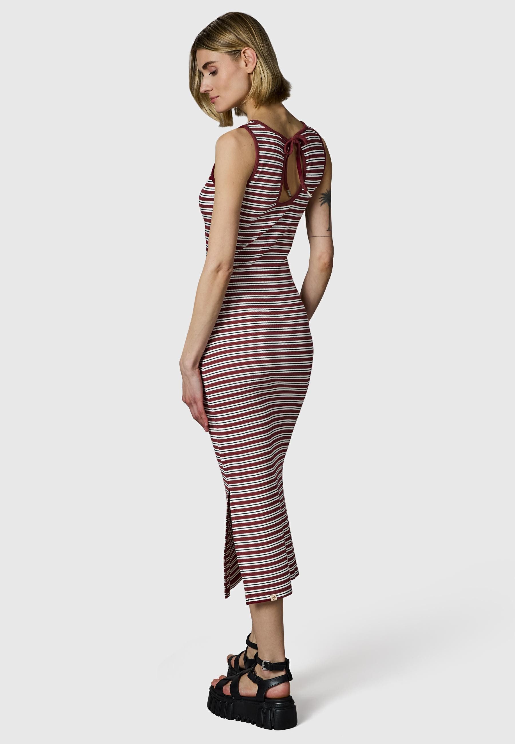 Ragwear Shirtkleid Montyca Stripes YOUMODO Sommerkleid mit Schlüssellochausschnitt
