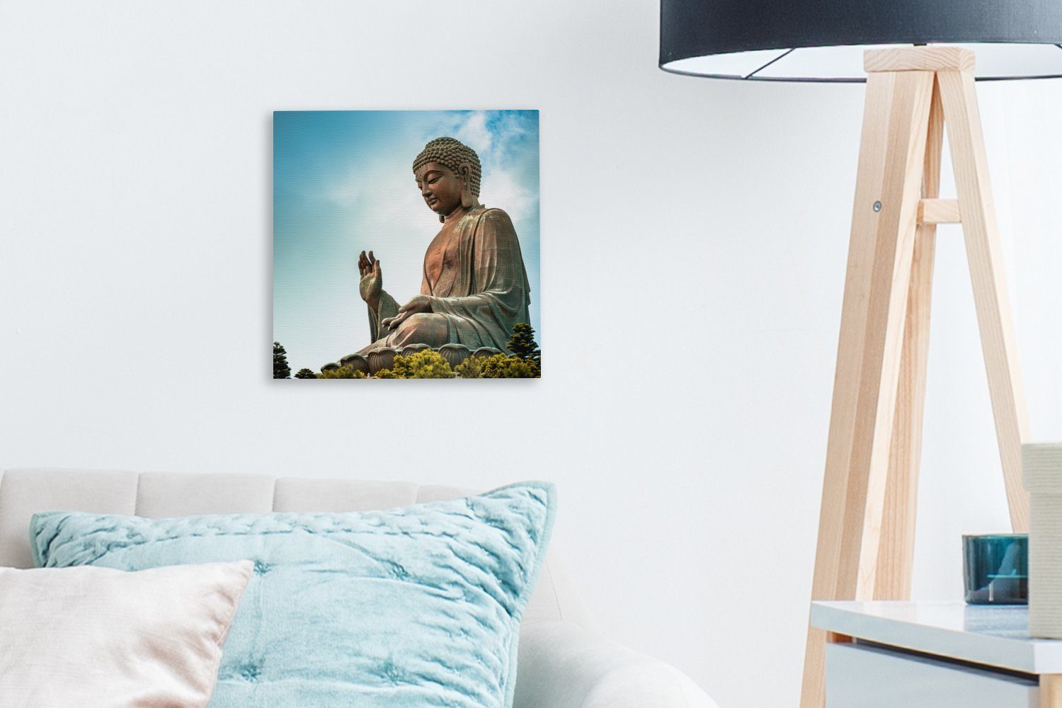 OneMillionCanvasses® Leinwand Tian Bilder dem Leinwandbild für Hongkong, in Wolken (1 Wohnzimmer Buddha Tan Schlafzimmer St), über