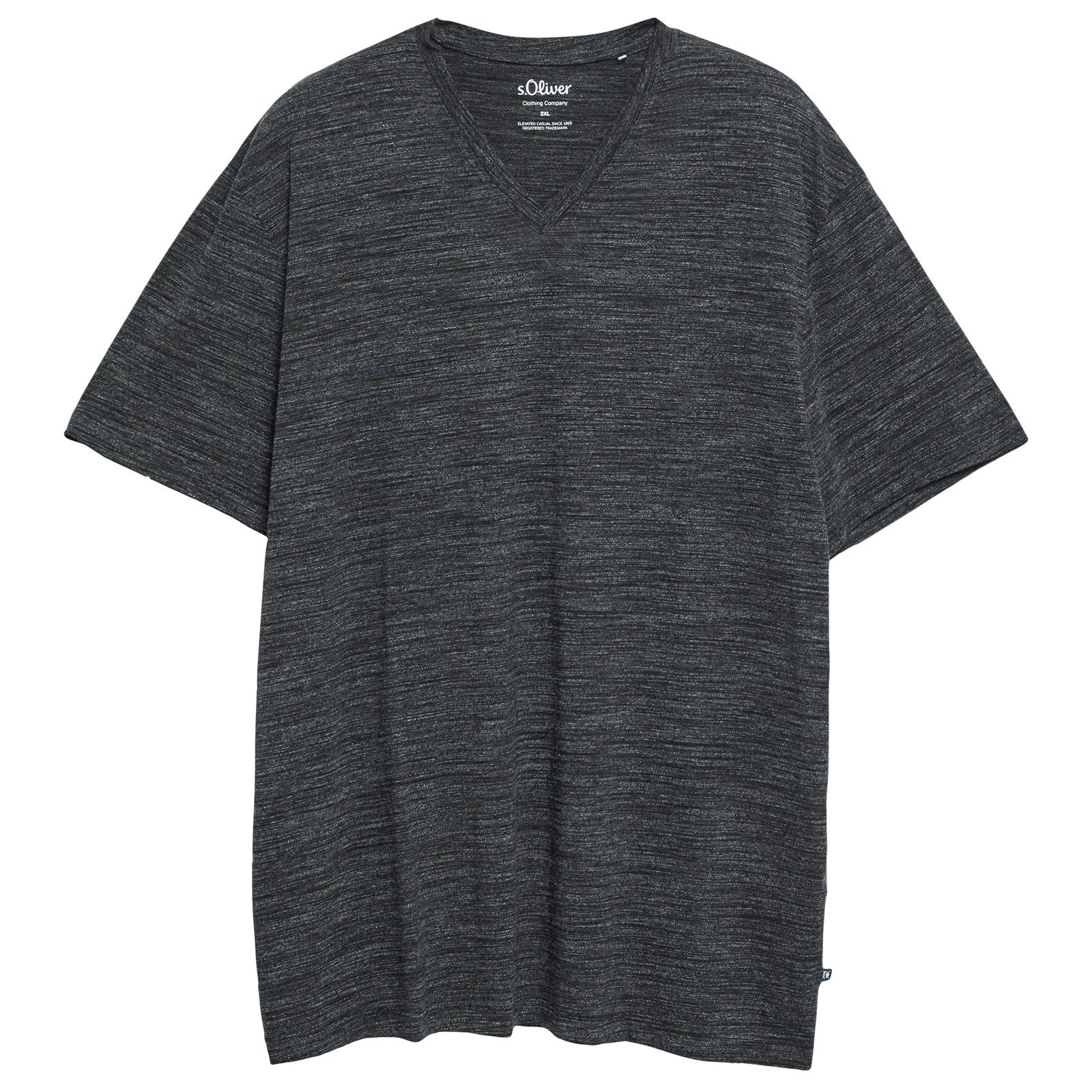 s.Oliver V-Shirt s.Oliver Stretch Basic-T-Shirt anthrazit V-Neck XXL