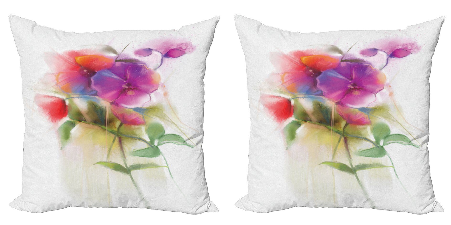 Kissenbezüge Modern Accent Doppelseitiger Digitaldruck, Abakuhaus (2 Stück), Floral Blühende Orchidee Pastell