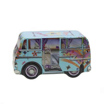 POWERHAUS24 Keksdose Mini Camper Dose, blauer Mini-Van, Keksdose ca. 16,5 cm x 9,3 cm 7,7, Blech, (Spar-Set)