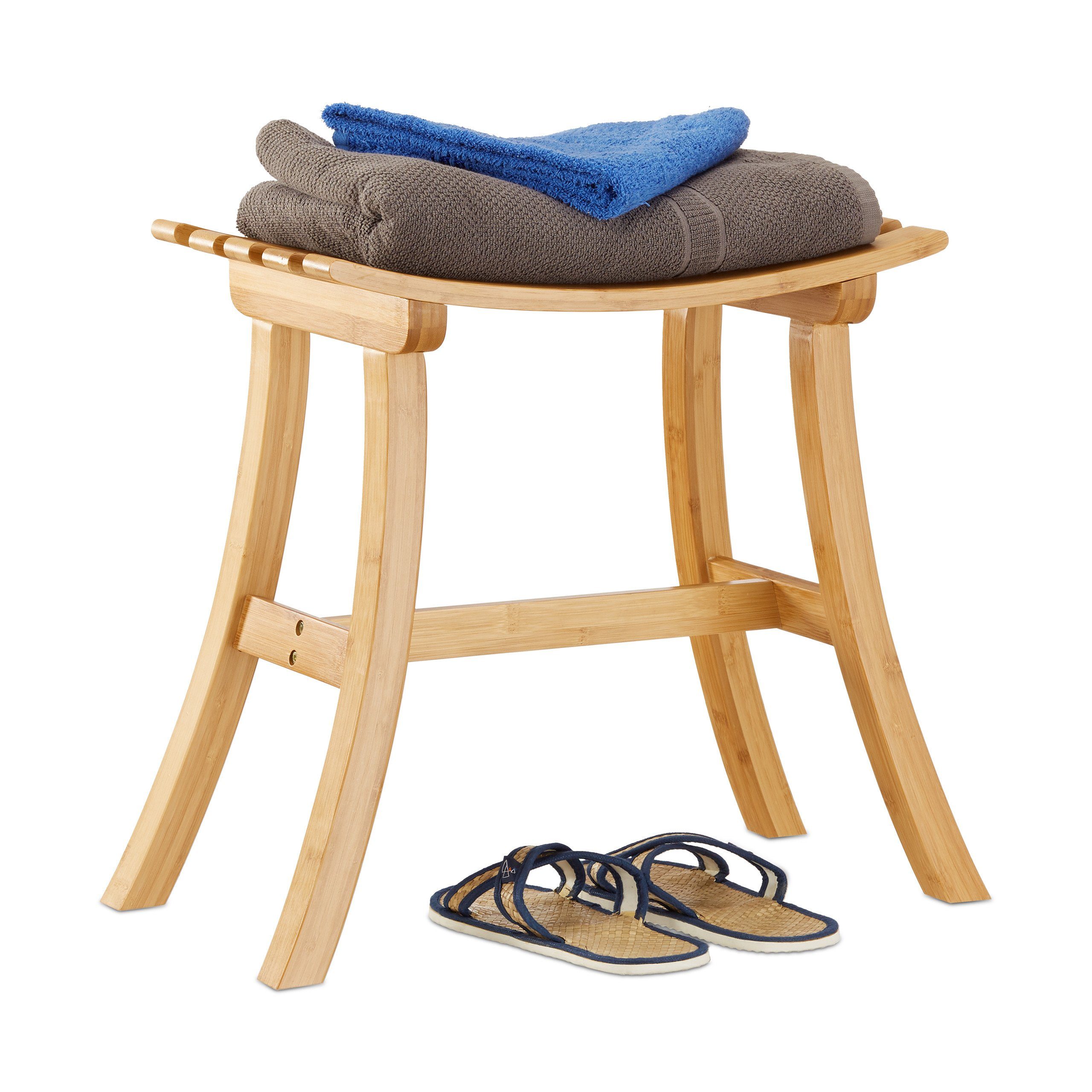 relaxdays Sitzhocker »Geschwungener Hocker aus Bambus« online kaufen OTTO