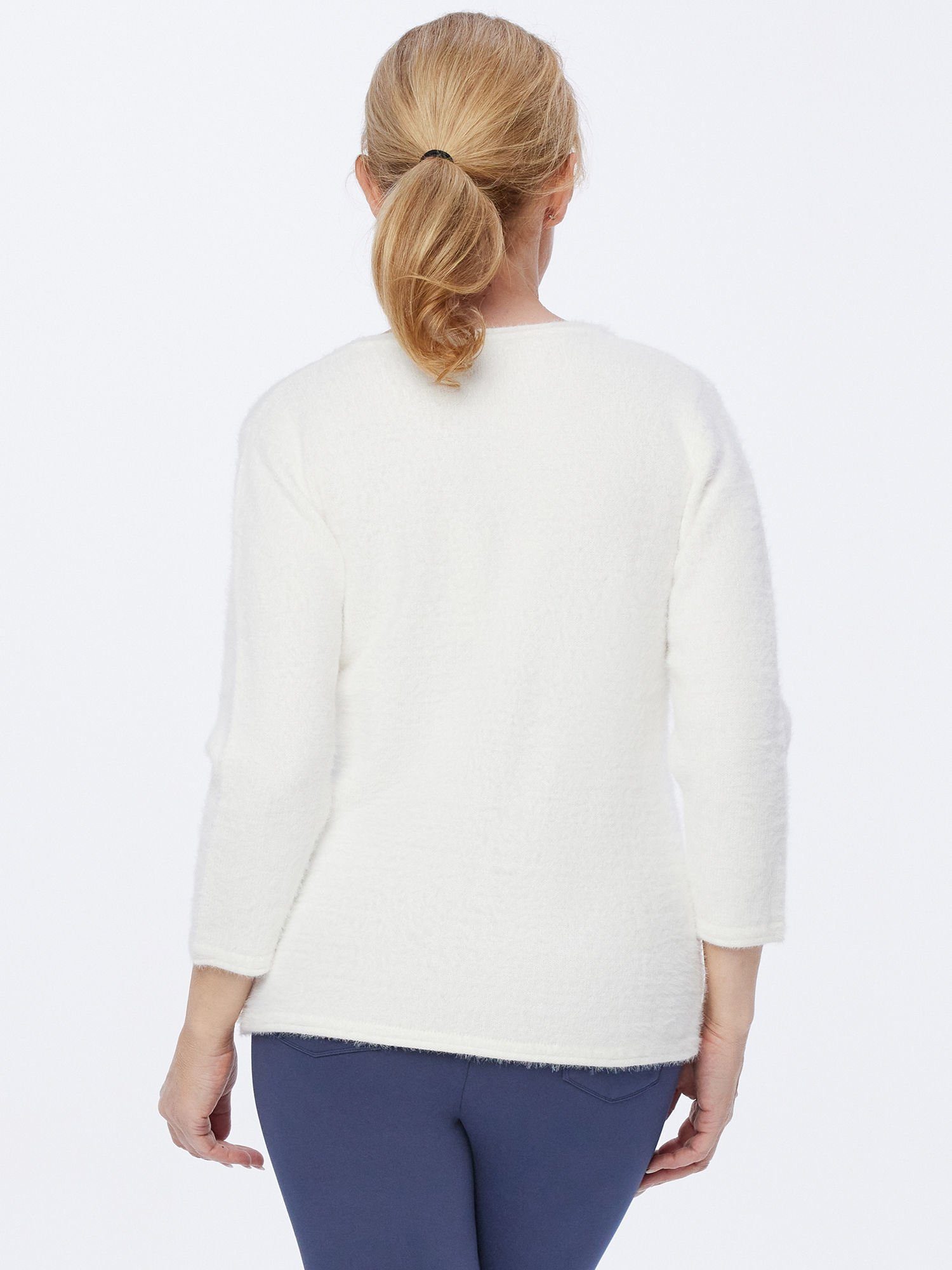 Christian Materne Strickpullover V-Ausschnitt-Pullover figurbetont mit Flau günstig online kaufen