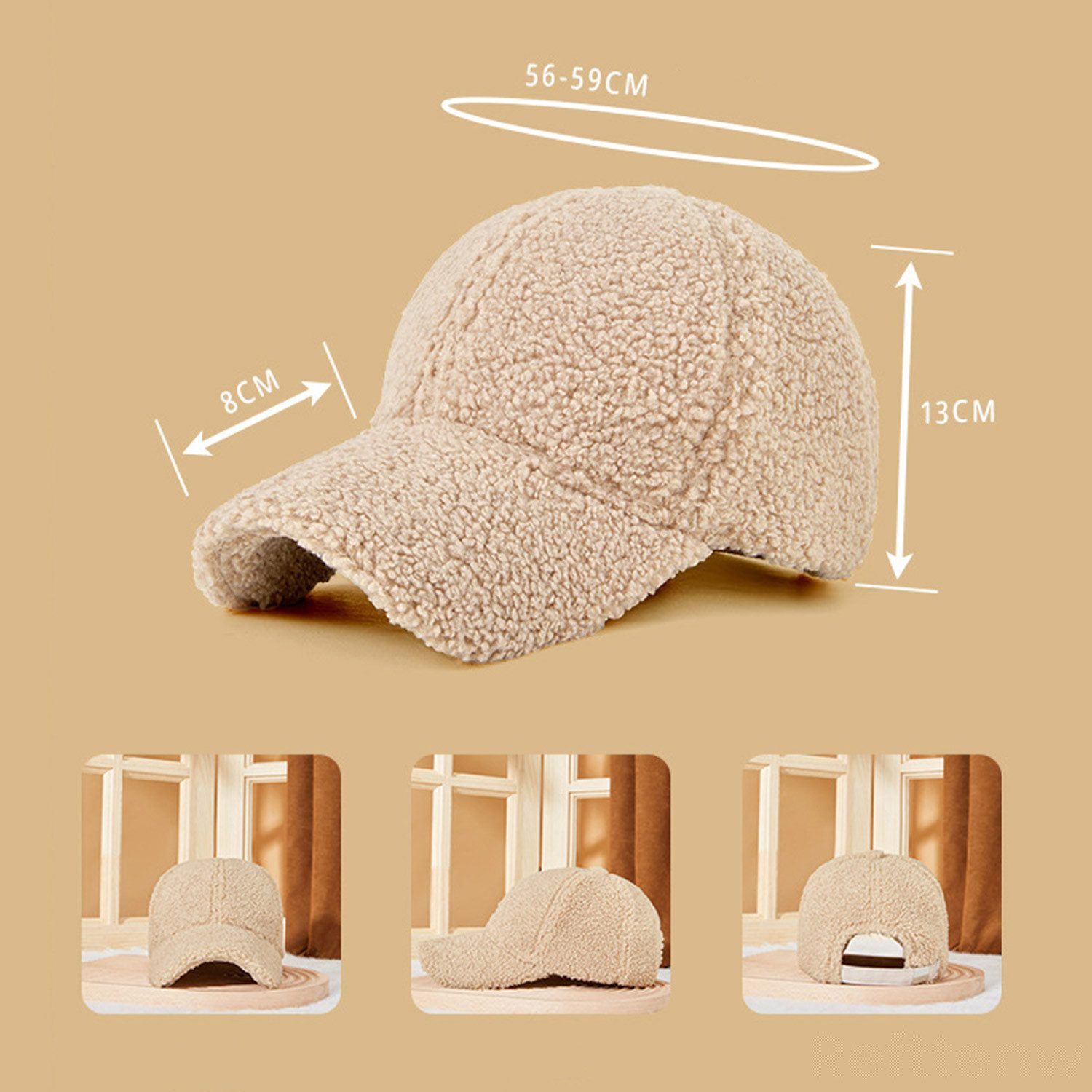 Refttenw Baseball Cap Verstellbare Winter Fleece günstig online kaufen