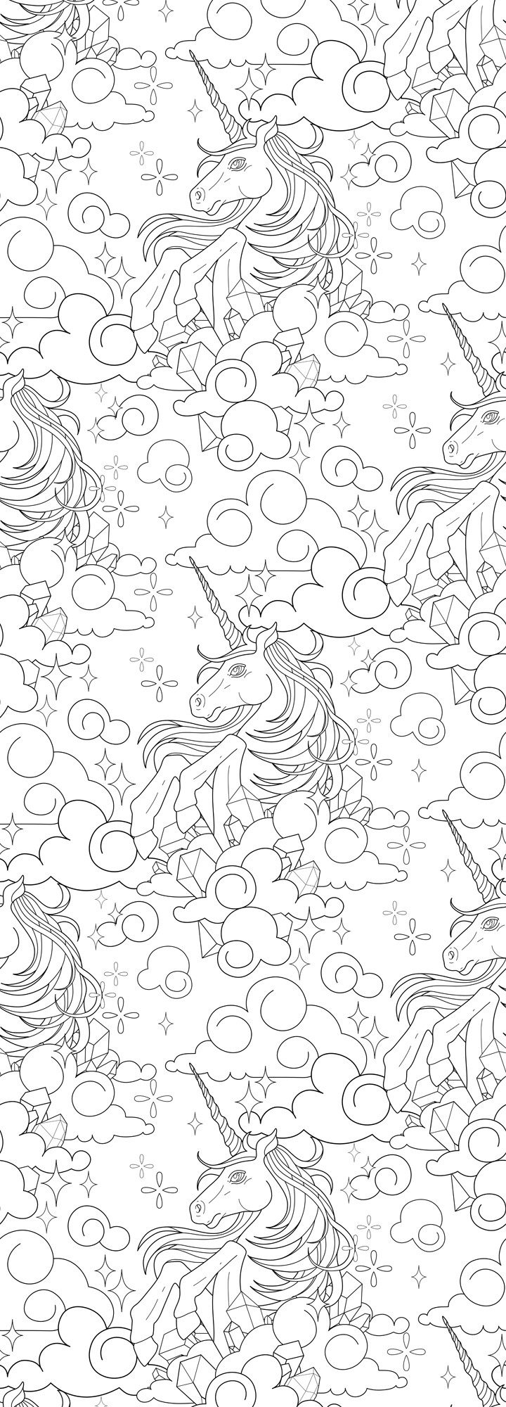 queence Wandsticker Einhörner in den Wolken (1 St), DIY-Wandsticker zum Bemalen