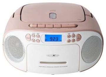 Reflexion RCR2260 Boombox (UKW PLL Stereo Radio, 20 W, Tragbare Boombox CD/Radio/Kassette, LCD-Display, AUX-Eingang, Kopfhörer-Anschluss)