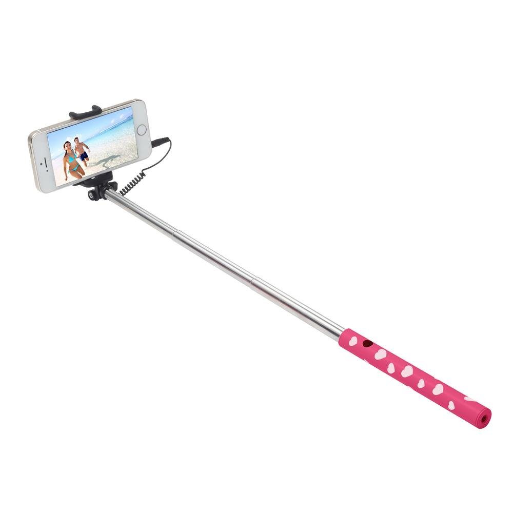 Ultron Selfie Hot / Shot (45 Herzen, (173951) rosa Griff Smartphone, Stick, Kamera Selfie cm weiß Selfiestick Auslöser