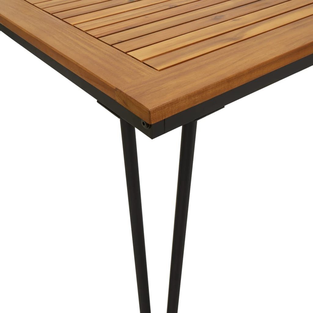 vidaXL Gartentisch Gartentisch mit Haarnadel-Beinen (1-St) Massivholz 140×80×75 cm Akazie