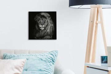 OneMillionCanvasses® Leinwandbild Löwe - Augen - Orange - Schwarz und weiß - Tiere - Porträt, (1 St), Leinwand Bilder für Wohnzimmer Schlafzimmer