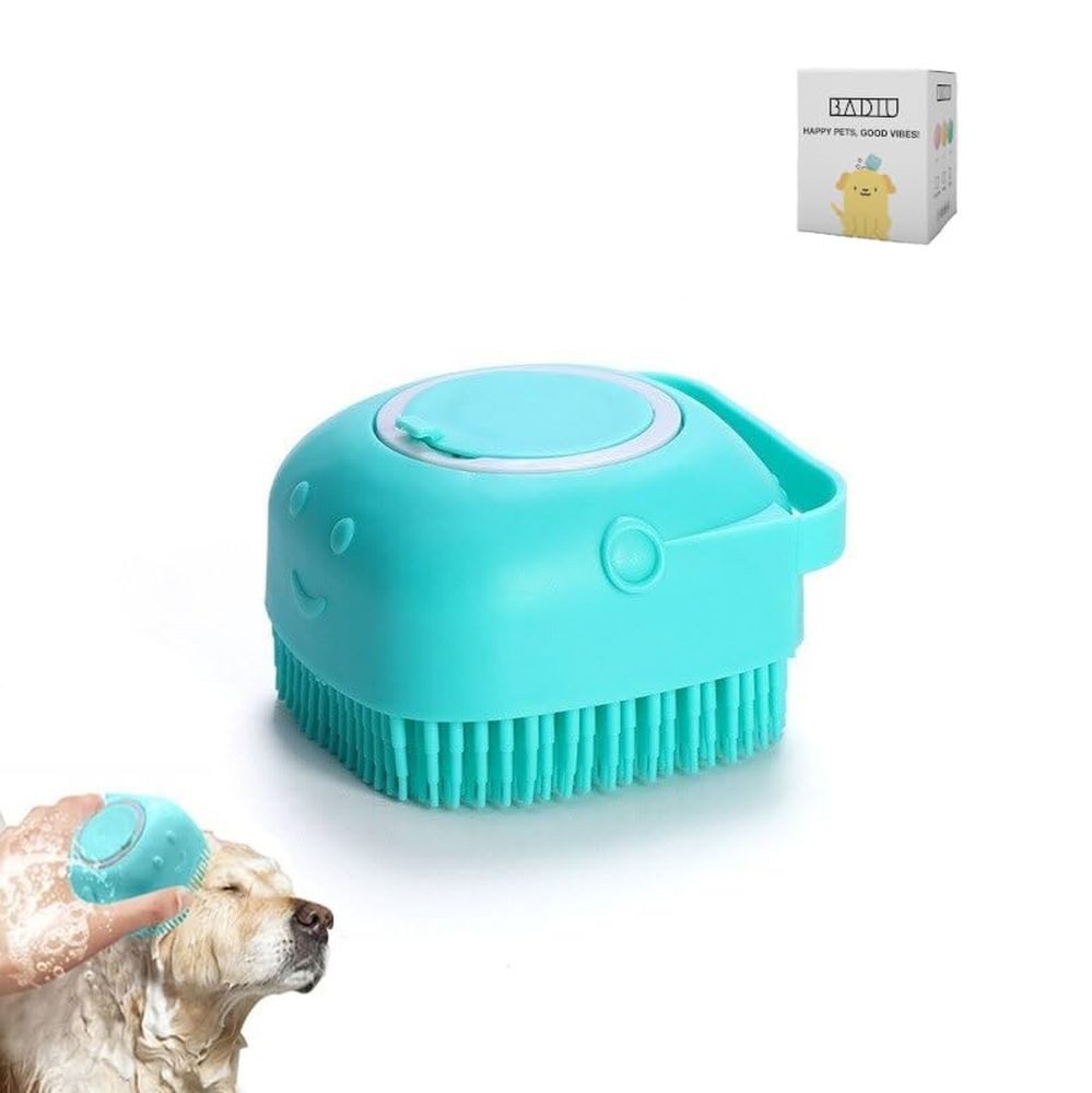 Fellbürste Hund Katze Massagebürste Silikon weich Fellpflege Badewanne DE.