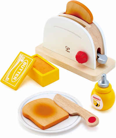 Hape Kinder-Toaster Holzspielzeug, Pop-Up-Toaster-Set, 7-tlg., (Set, 7-tlg), aus Holz