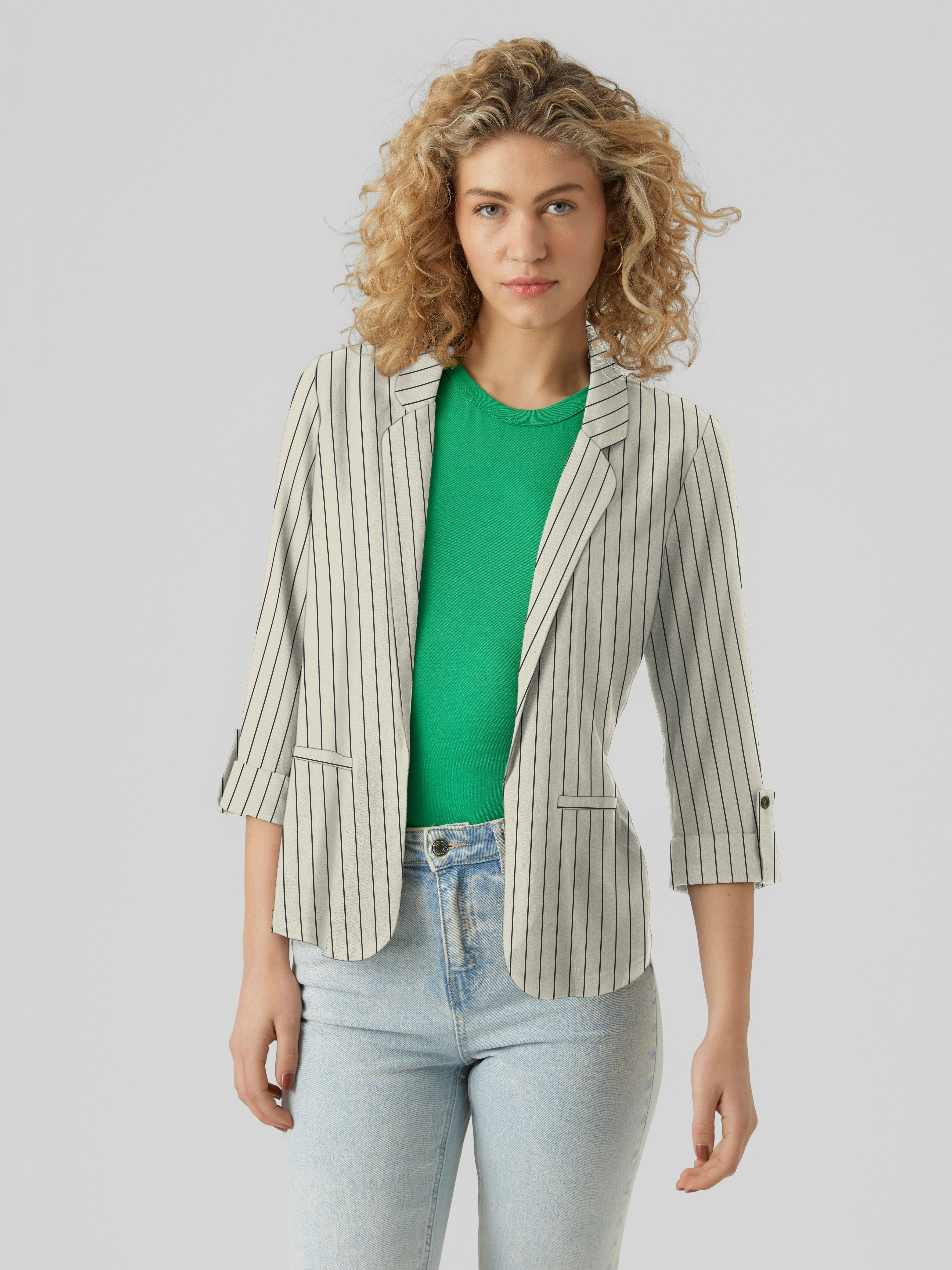 Vero Moda Kurzblazer VMJESMILO 3/4 LOOSE BLAZER WVN NOOS mit Leinen günstig online kaufen