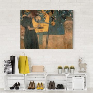 Bilderdepot24 Leinwandbild Kunstdruck Gustav Klimt Die Musik rot Bild auf Leinwand Groß XXL, Kunst & Malerei, Bild auf Leinwand; Leinwanddruck in vielen Größen
