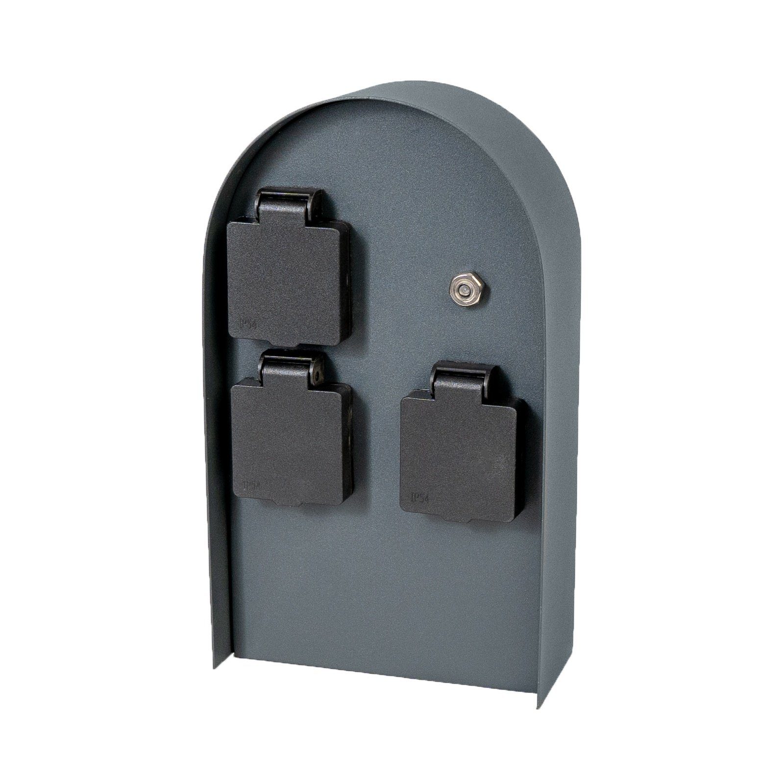 Grafner Gartensteckdose Розеткиsäule anthrazit Dämmerungssensor Edelstahl Gartensteckdose, Edelstahl, anthrazit