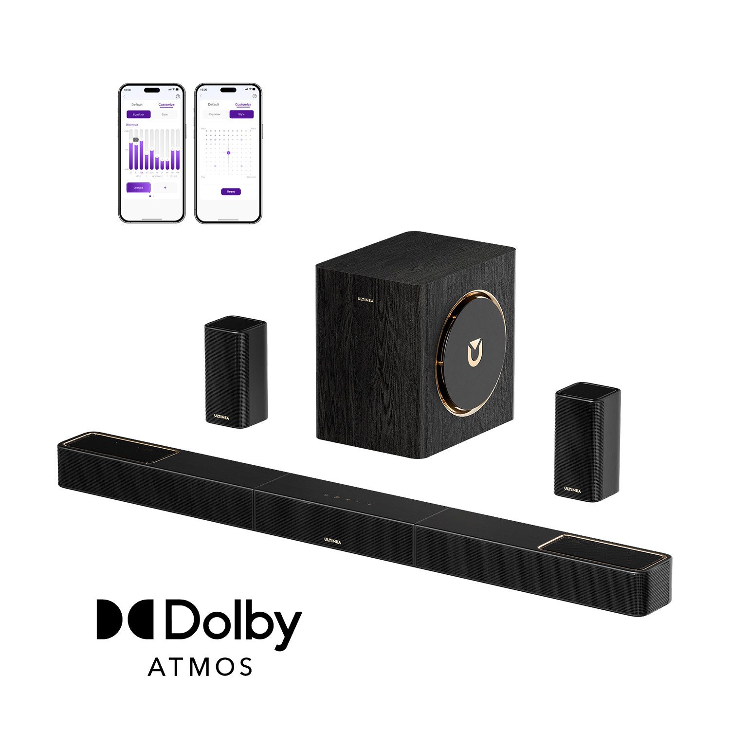 Ultimea Skywave X50 Soundbar 5.1.4-Kanal Dolby Atmos (760 W, 360° SurroundX Audio, Verlustfreie Audioübertragung, Dolby Atmos)