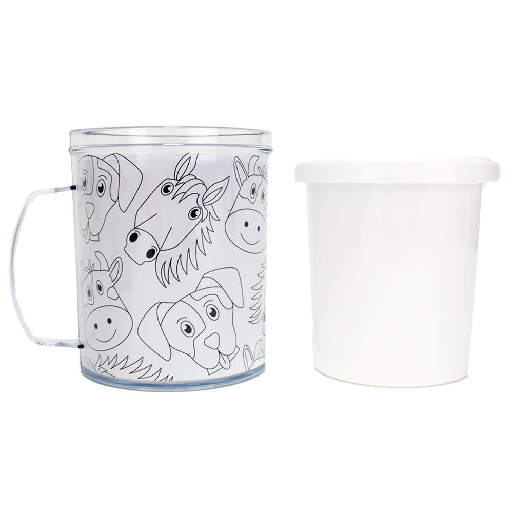 BEMIRO Tasse Tasse Bauernhof Tiere - selbst bemalbar - 300ml