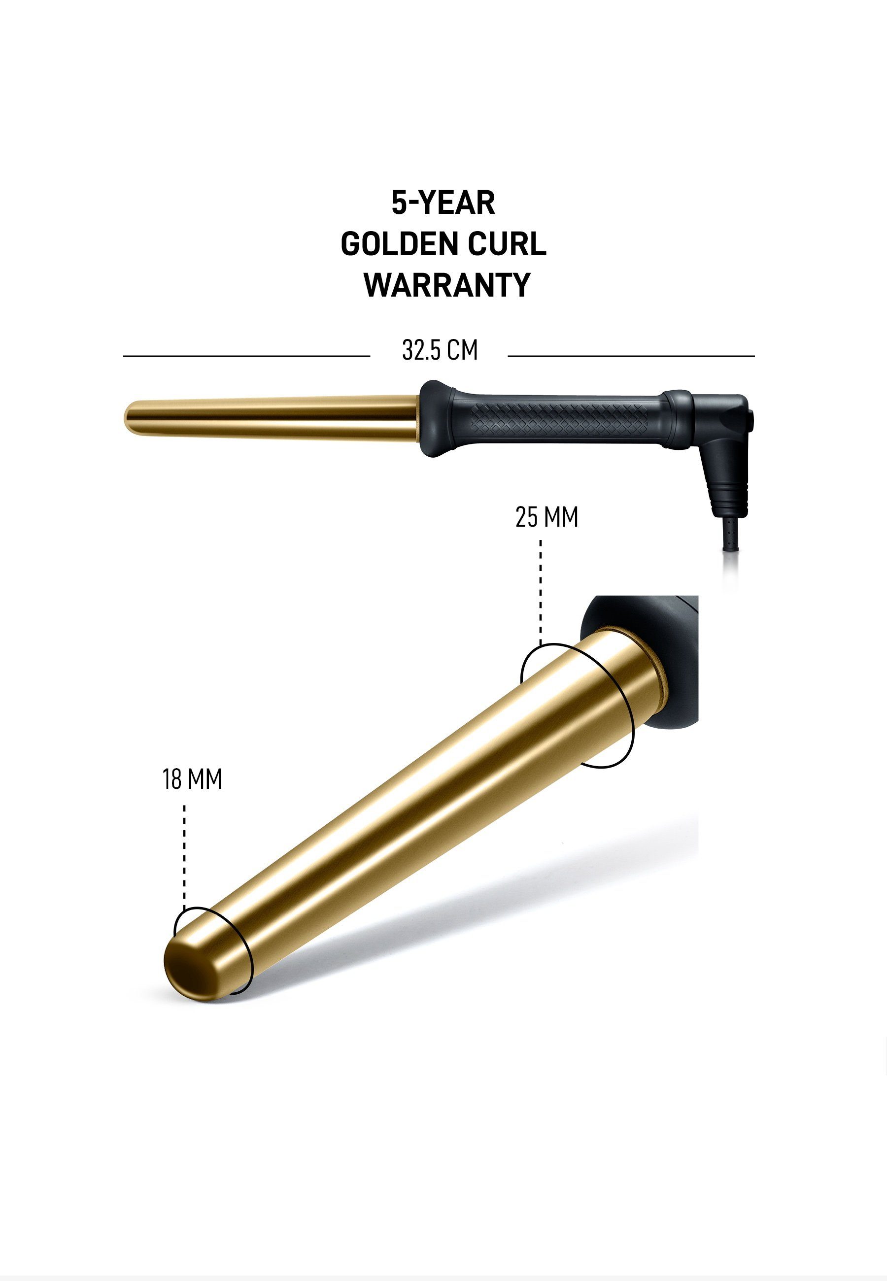 Golden Curl Lockenstab GL506 Lockenstab, Keramik-Beschichtung, ohne Akku  und Ladegerät