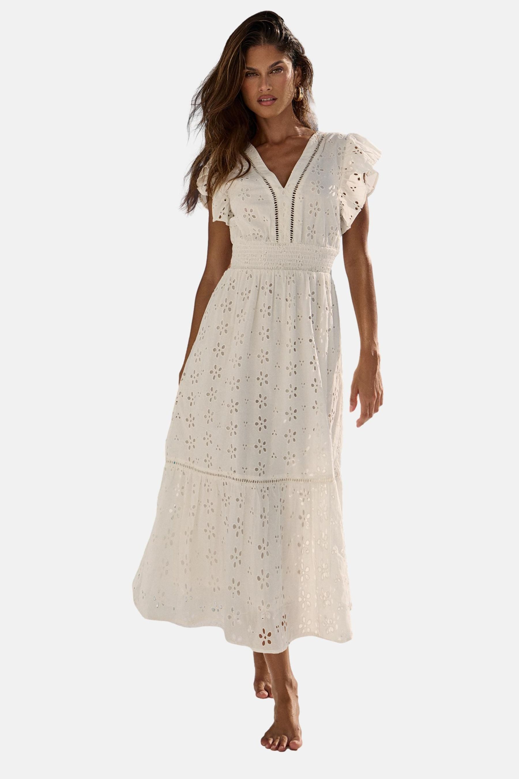 LIPSY Blusenkleid Lipsy Midikleid mit Flatterärmeln, Regular (1-tlg)