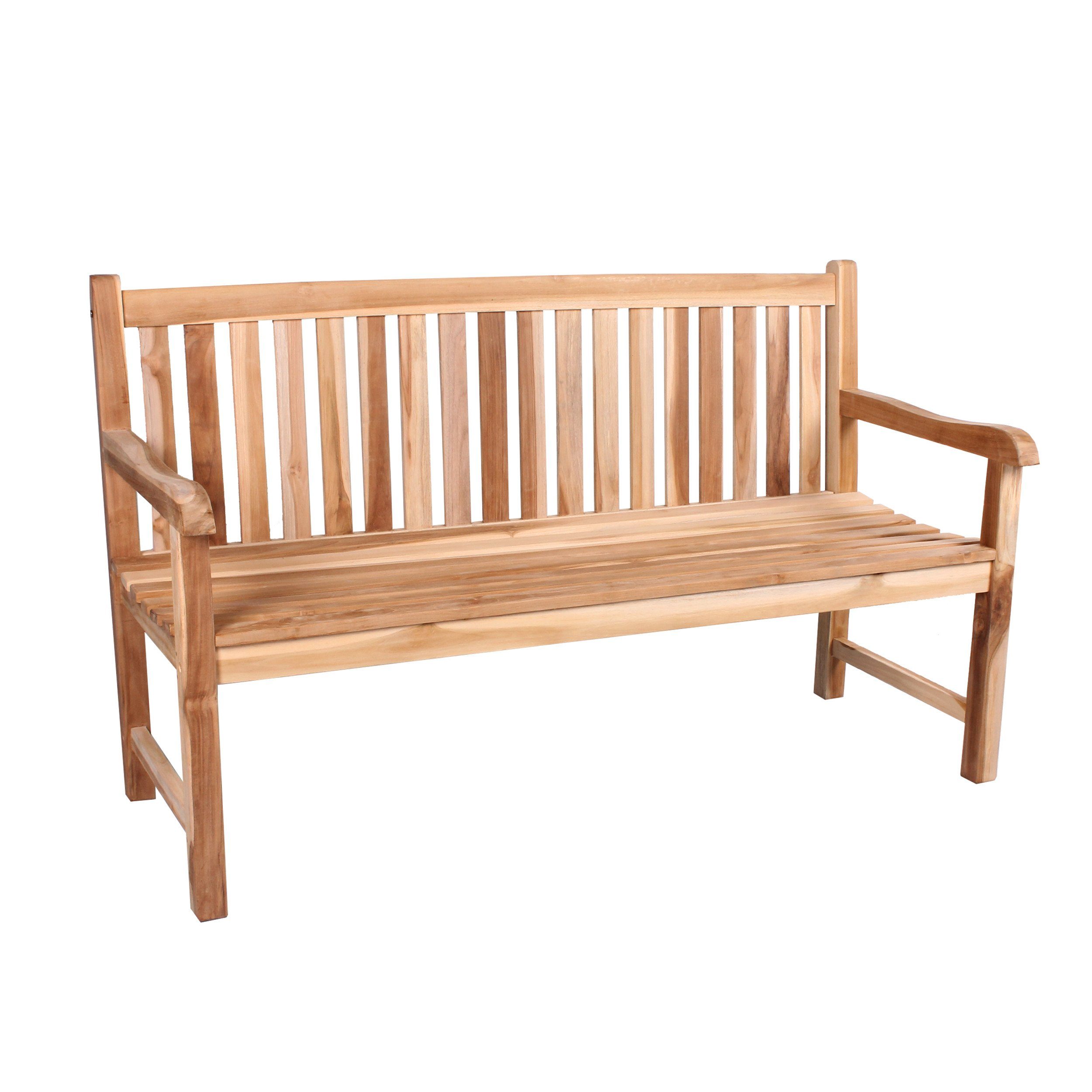 Home Feeling Gartenbank 3sitzer Teakholz Bank ca. 150 cm, Gartenbank