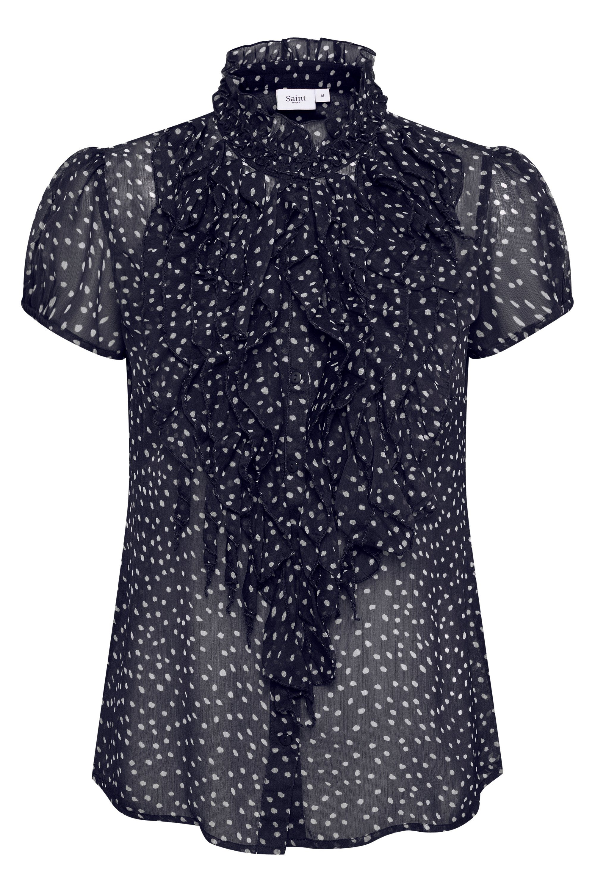 Saint Tropez Kurzarmbluse Kurzarm-Bluse LiljaSZ Night Sky Dot