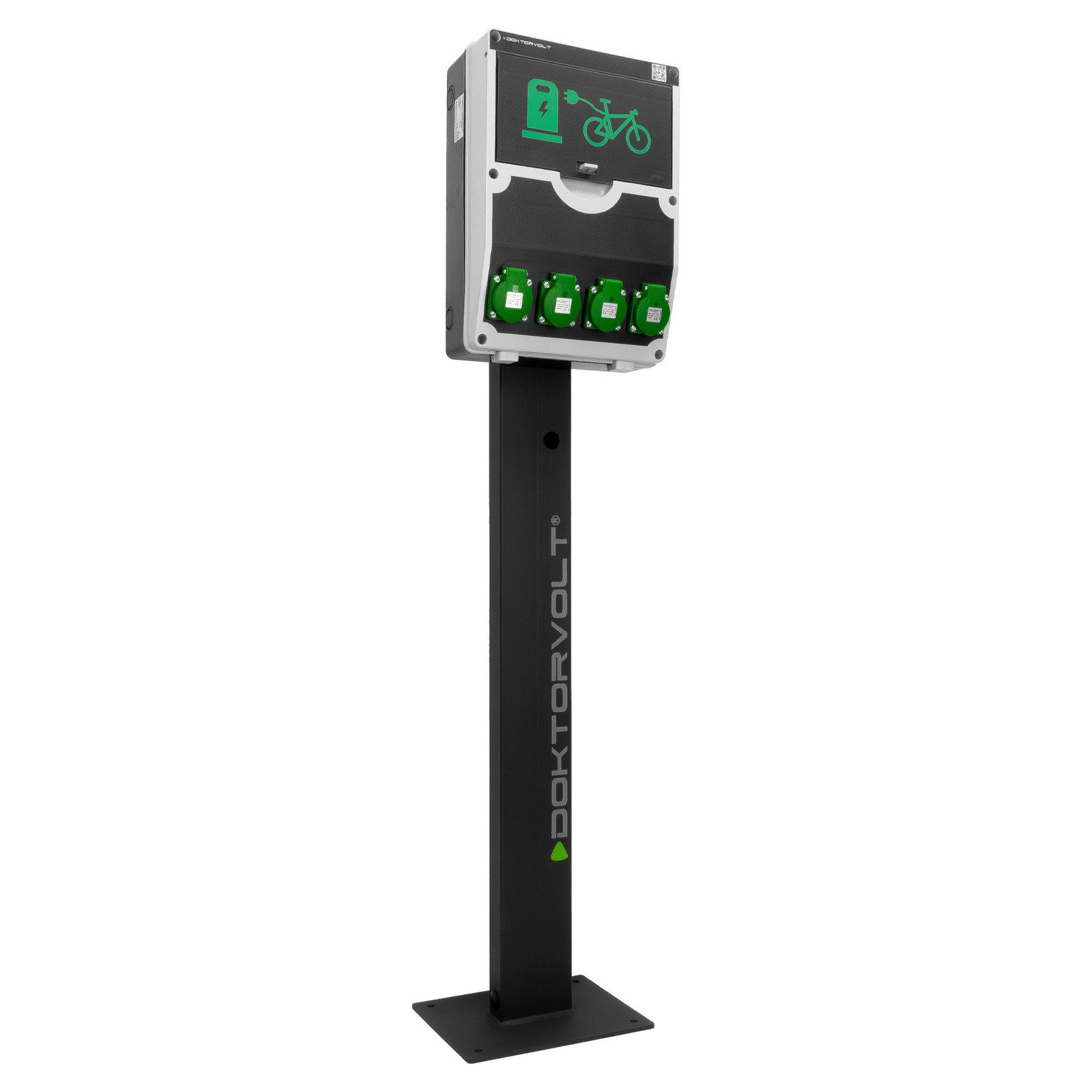 Doktorvolt Elektroauto-Ladestation Fahrradladestation E-bikes 12 Module 4x230V 4xRCBO Stromverteiler