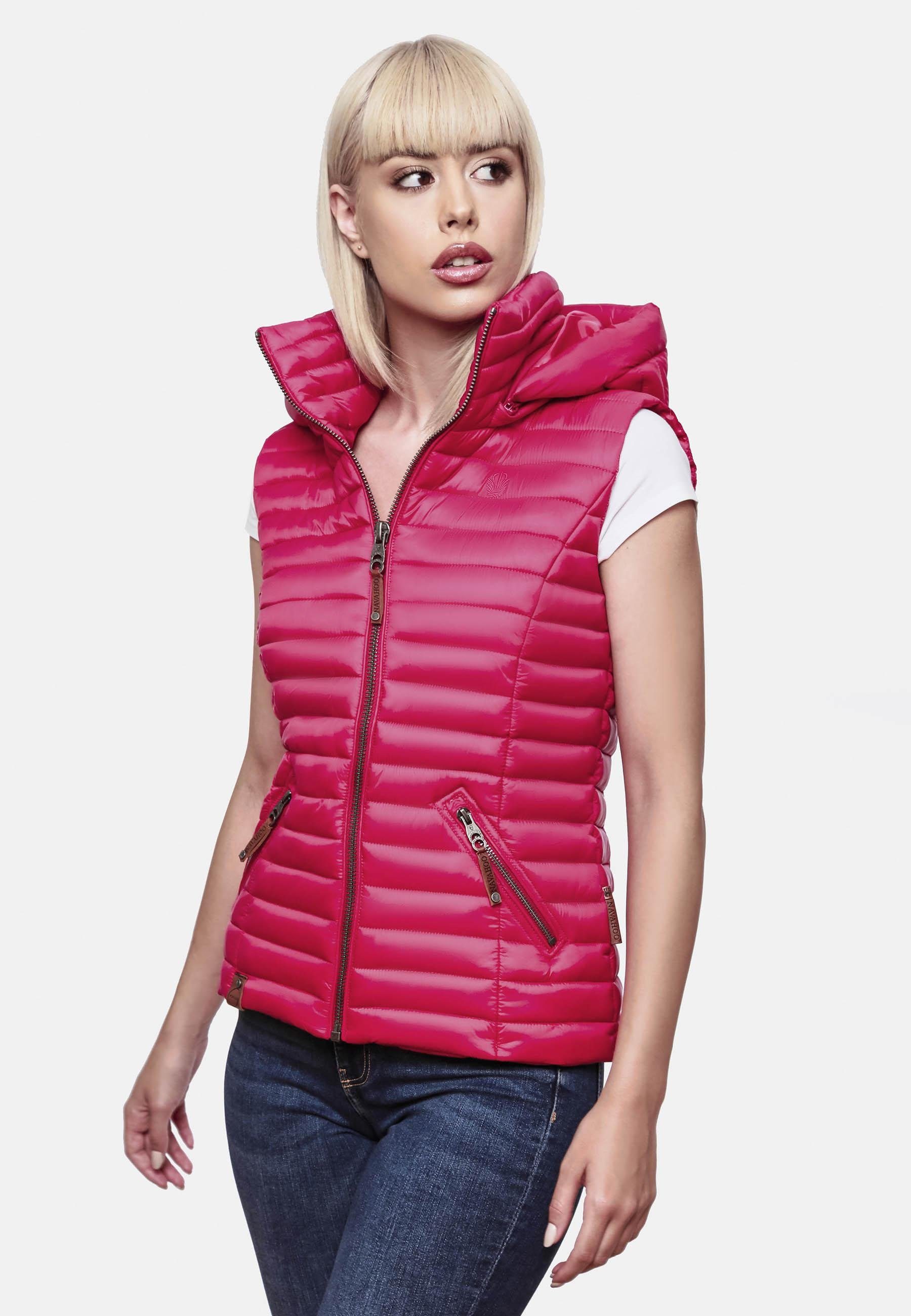 Navahoo Steppweste Shadaa stylische ärmellose Damen Weste mit Kapuze