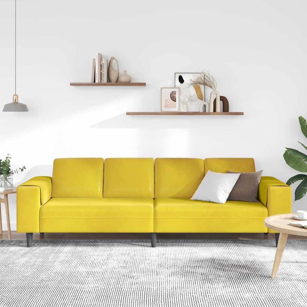 vidaXL Sofa Sofa Set Gelb Samt, günstig online kaufen