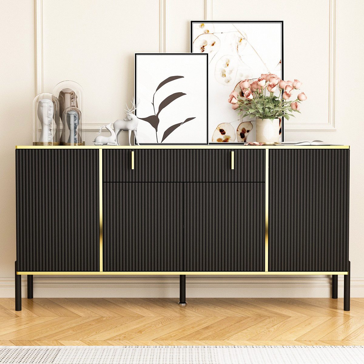 FUFU&GAGA Sideboard Sideboard Wohnzimmer mit 4 günstig online kaufen