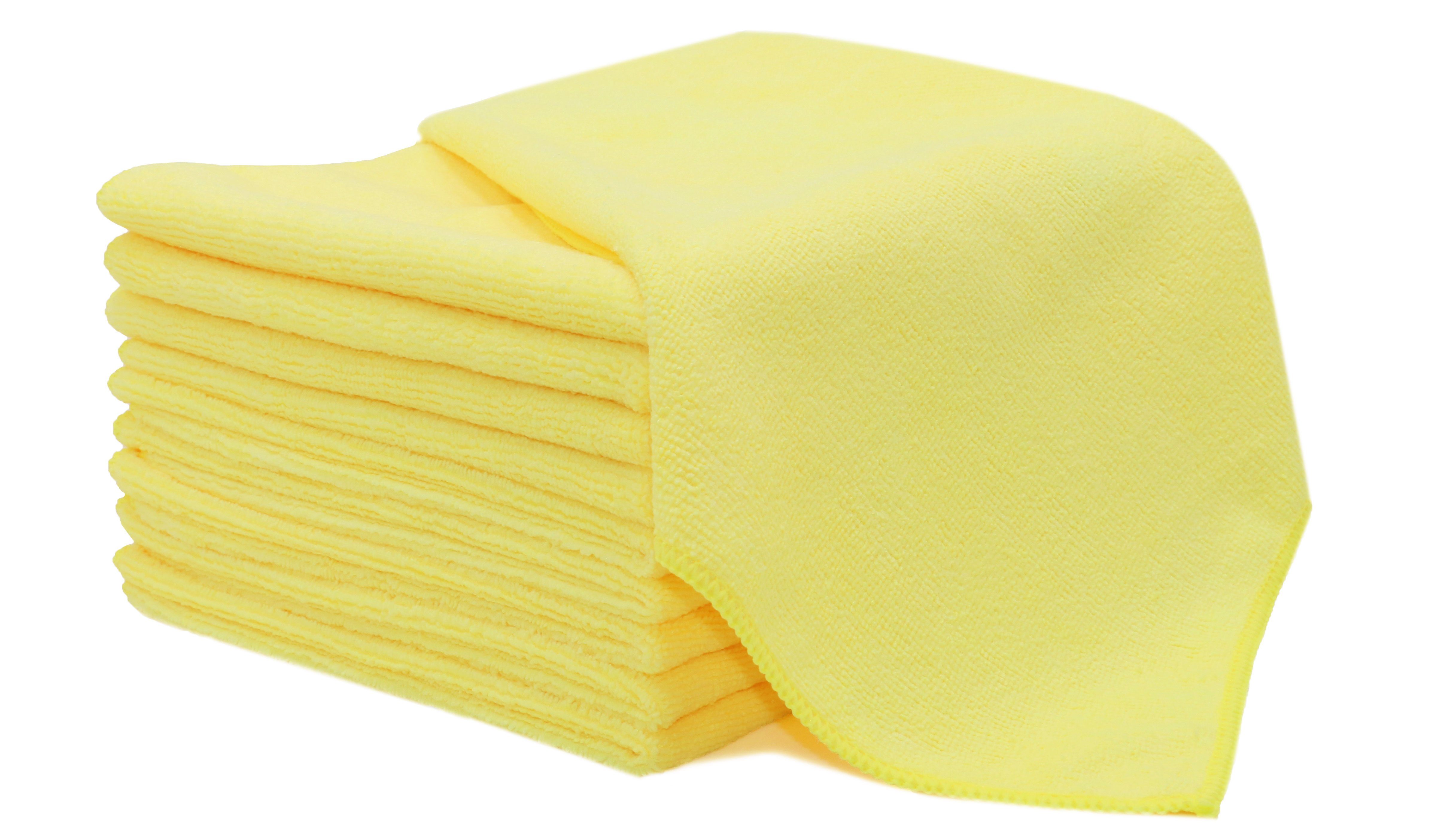 Polyester, gelb 20% Microfasertücher, 80% Geschirrtuch, 40 (Spar-Set, vom Hotelwäschespezialisten cm, 40 x Polyamid, 10-tlg), ZOLLNER